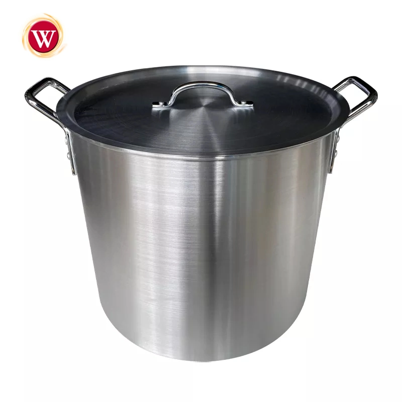 Hotel Aluminum Stock Pot Large Capycity 8qt-160qt Cooking Pot Soup Pot Steamer for Commercial Restaurant