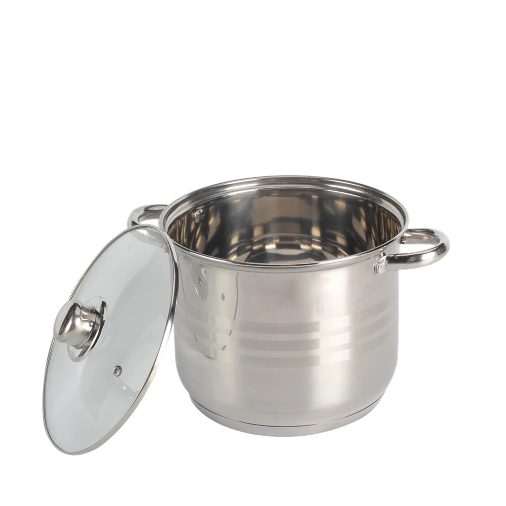 Glass Lid Cookware Stainless Steel Soup Pot Made of Food Grade Nickel Free Stainless Steel Stock Pot