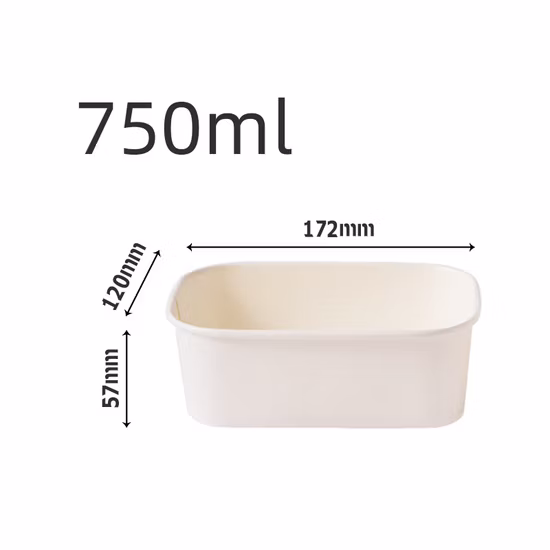 생분해성 일회용 종이 용기, 음식, 점심, 테이크아웃용 직사각형 포장 상자